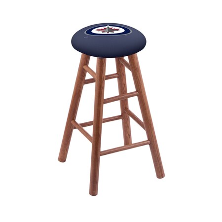 Oak Counter Stool,Medium Finish,Winnipeg Jets Seat